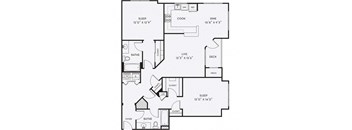 B1 Floor Plan at Merion Milford Apartment Homes, Milford, CT, 06460