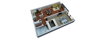 One-Bed Floor Plan at The Villas at Flagler Pointe, Saint Petersburg, FL, 33712