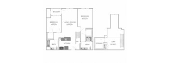 a floor plan of a small house with bedrooms and a bathroom