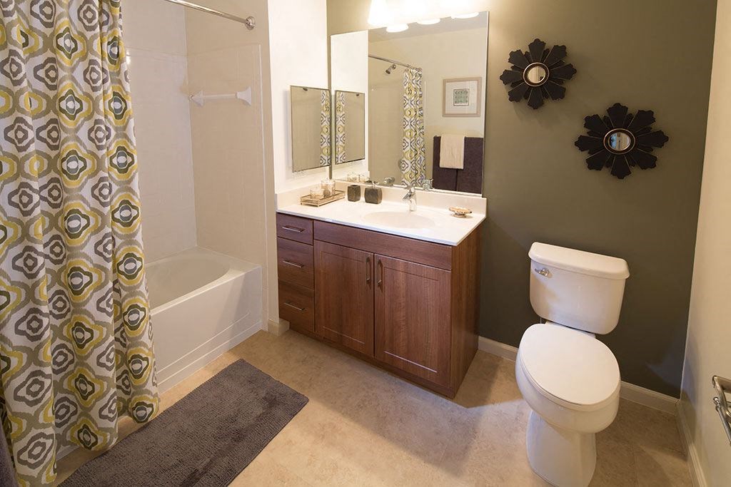 a bathroom with a sink toilet and a shower at Merion Stratford Apartment Homes, Connecticut, 06614