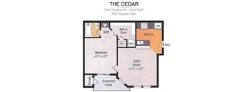 The Cedar One Bedroom- One Bath  at Timberwalk at Mandarin Apartment Homes, Florida, 32257
