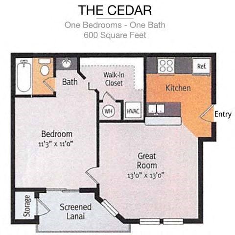 The Cedar One Bedroom- One Bath  at Timberwalk at Mandarin Apartment Homes, Florida, 32257