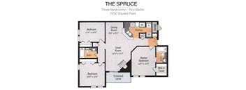 The Spruce Floor Plan at Timberwalk at Mandarin Apartment Homes, Jacksonville, 32257