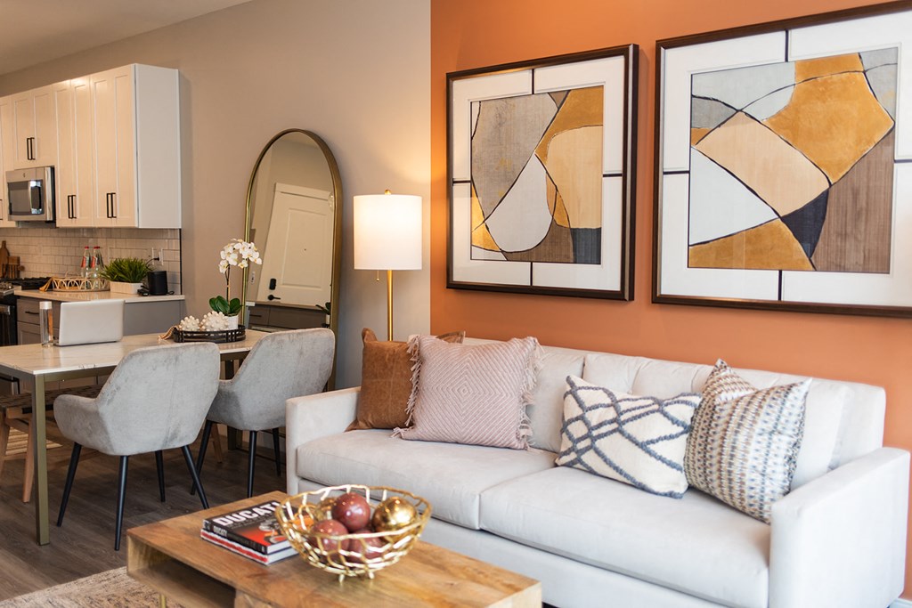  a living room with a couch and a table at The Yards at Malvern, Malvern, PA