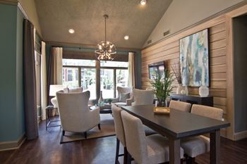 a dining room and living room with a table and chairs at Timberwalk at Mandarin, Florida, 32257