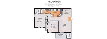Juniper Floor Plan  at Timberwalk at Mandarin Apartment Homes, Florida