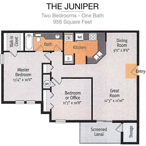 Juniper Floor Plan  at Timberwalk at Mandarin Apartment Homes, Florida