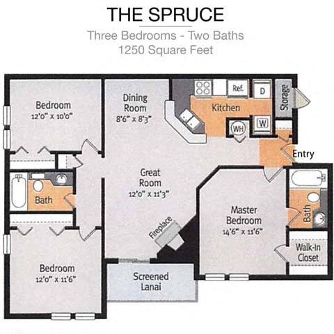 The Spruce Three Bedrooms-Two Baths  at Timberwalk at Mandarin Apartment Homes, Jacksonville, 32257