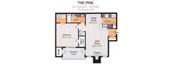 The Pine Timber Floor Plan  at Timberwalk at Mandarin Apartment Homes, Jacksonville, 32257