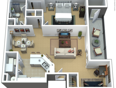 Sierra with den Floor Plan at Eagle Ridge Apartments, Monroeville, Pennsylvania