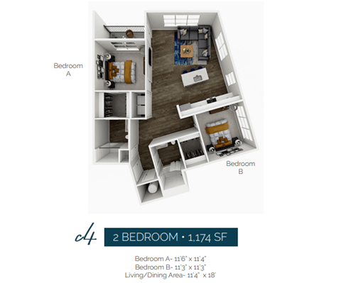yardsa4 Floor Plan at The Yards at Malvern, Malvern