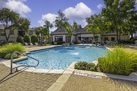 sparkling blue swimming pool  at Prestonwood Hills, Plano, TX, 75093