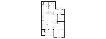 A black and white image of a floor plan for a house.