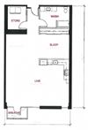 1 Bed 1 Bath A12