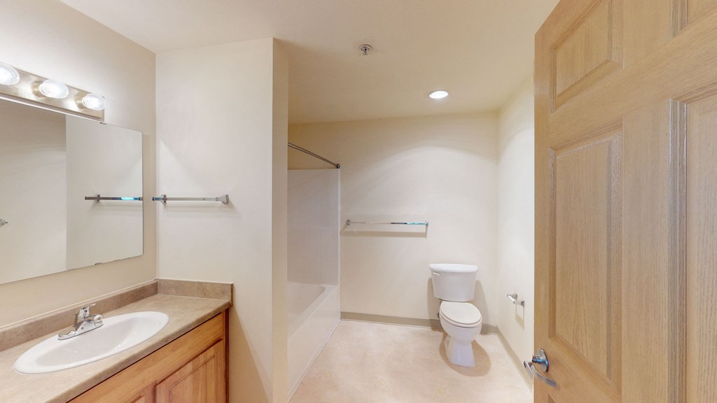 a bathroom with a toilet and a sink and a mirror