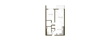 A floor plan of a house with rooms labeled with their dimensions.