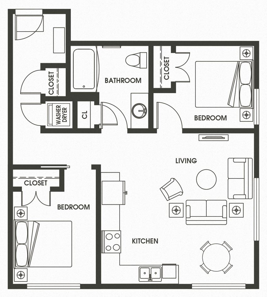 2 Bed 1 Bath B1