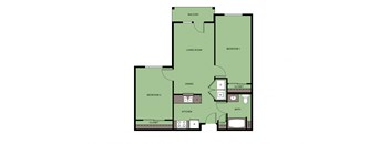 2 Bed 1 Bath  B3