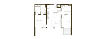 A black and white image of a floor plan for a house.