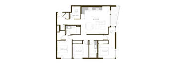 A black and white image of a floor plan for a house.