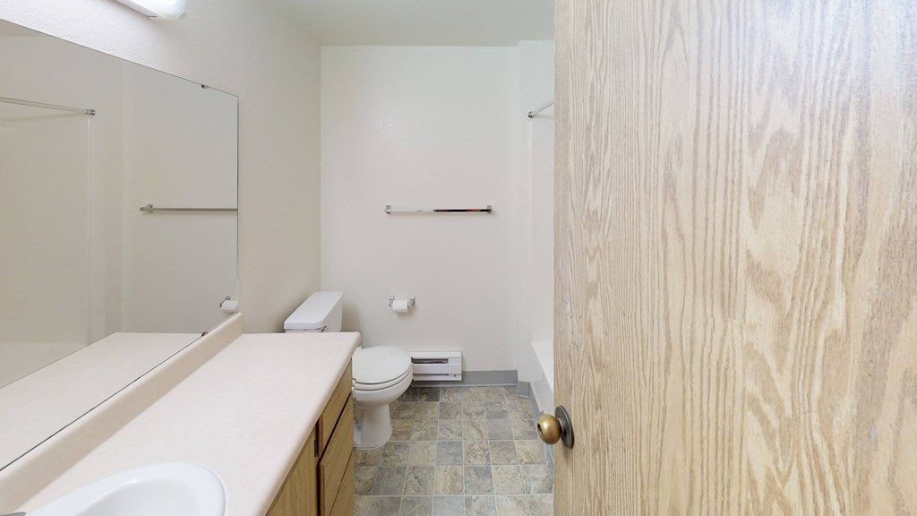 a bathroom with a toilet and a sink
