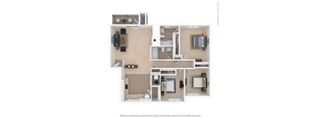 A floor plan of a house with a kitchen, living room, and bathroom.