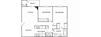 A black and white diagram of a house layout with labeled rooms.