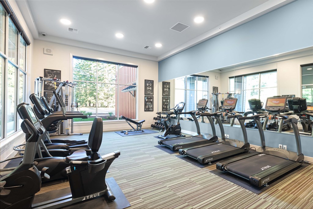 the gym at the preserve at polk apartments