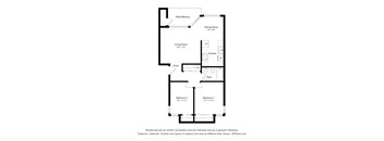 A black and white drawing of a house layout.