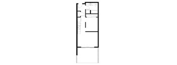 a small floor plan of a room with a closet and a desk