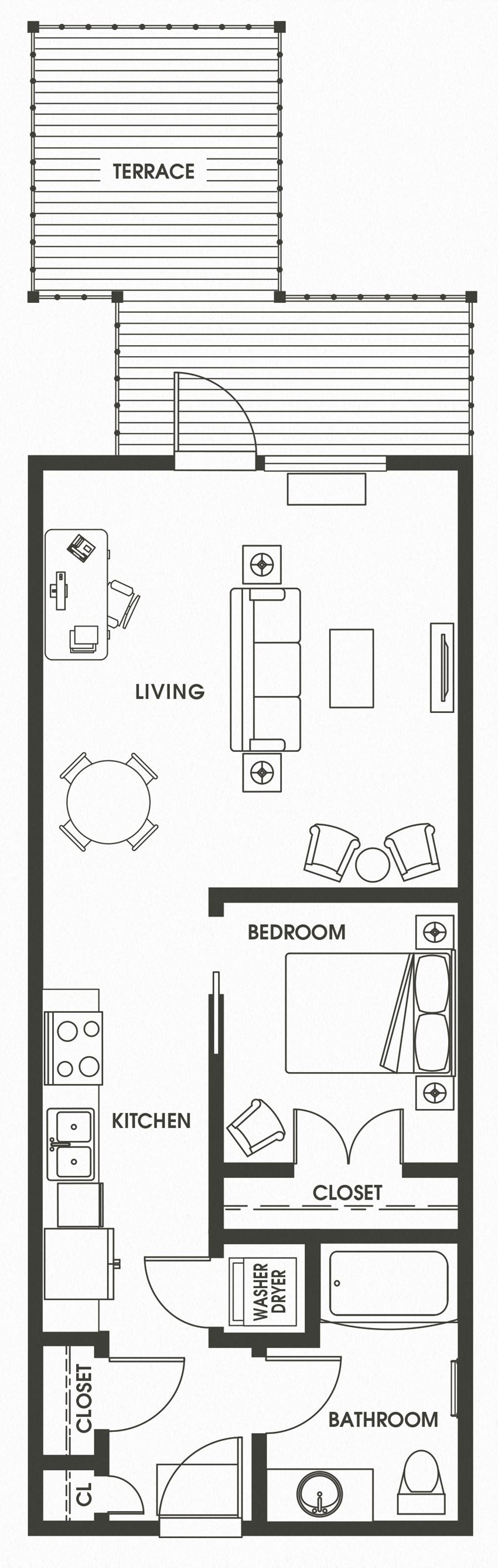 Open 1 Bed 1 Bath O4
