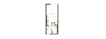 A floor plan of a room with dimensions 13'-4" x 21'-5".