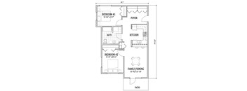2 Bed, 1 Bath  B1