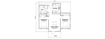 2 Bed, 1 Bath B5