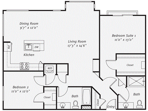 a floor plan of a house with a bedroom and a living room