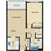 1 Bedroom, 1 Bath A1
