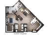 1 Bed, 1 Bath A1