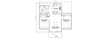 2 Bed, 1 Bath  B2 (MFTE)