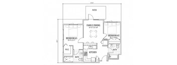 2 Bed, 2 Bath  B3