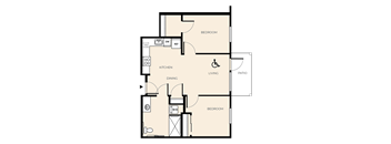 2 Bed 1 Bath (B19A)