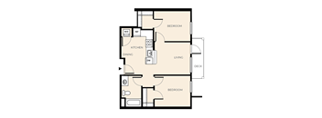 2 Bed 1 Bath (B3)