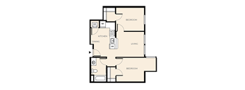 2 Bed 1 Bath (B7)