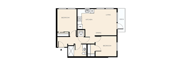 2 Bed 1 Bath (B8)