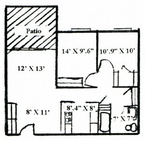 2 bedroom, 1 bathroom, large 2 bedroom, 1 bathroom, large floor plan