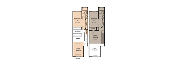 floor plan of the living room and kitchen of the house