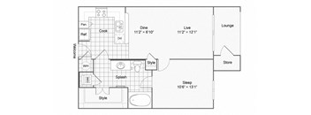 a1 Floor Plan at The Brookhaven Collection, Atlanta, 30329
