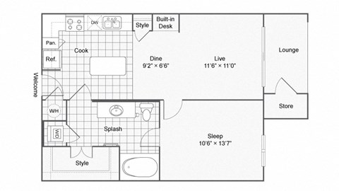 a2 Floor Plan at The Brookhaven Collection, Atlanta