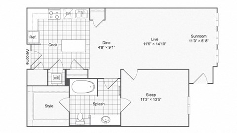 A1-3 Floor Plan at The Brookhaven Collection, Atlanta