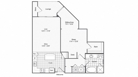 A5 Floor Plan at The Brookhaven Collection, Atlanta
