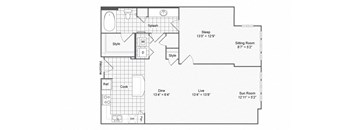 A3-2 Floor Plan at The Brookhaven Collection, Atlanta, 30329